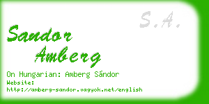 sandor amberg business card